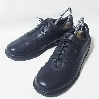 ドクターマーチン(Dr.Martens)の希少イングランド製!ドクターマーチン高級牛革レザースニーカー黒ビンテージ！(スリッポン/モカシン)