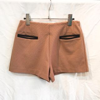 ローズバッド(ROSE BUD)のROSE BUD ローズバッド ボーダーショートパンツ ダークピンク 美品(ショートパンツ)