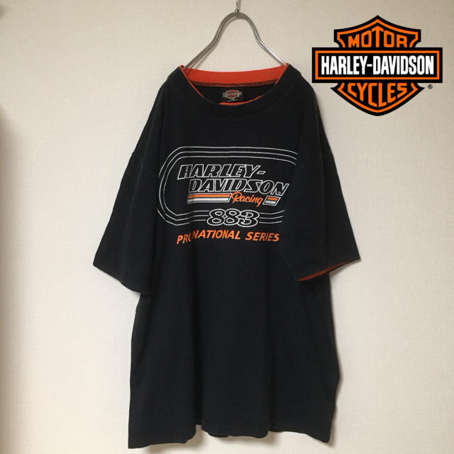 Harley Davidson(ハーレーダビッドソン)の古着 HARLEY DAVIDSON 　レーシングTシャツ USA製 メンズのトップス(Tシャツ/カットソー(半袖/袖なし))の商品写真