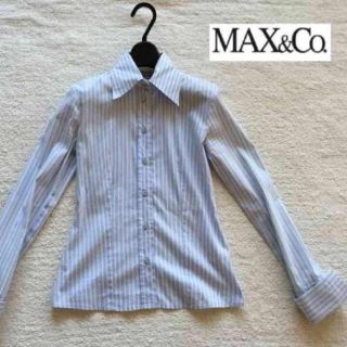 マックスアンドコー(Max & Co.)のMAX&Co.★水色ストライプ長袖シャツ(シャツ/ブラウス(長袖/七分))