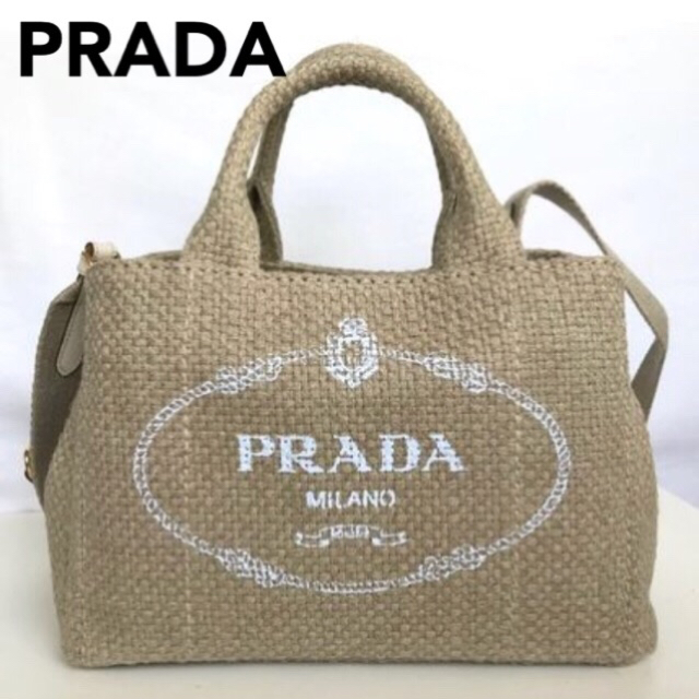 新作登場新作 PRADA プラダ 麻バックの通販 by みゆshop｜プラダならラクマ