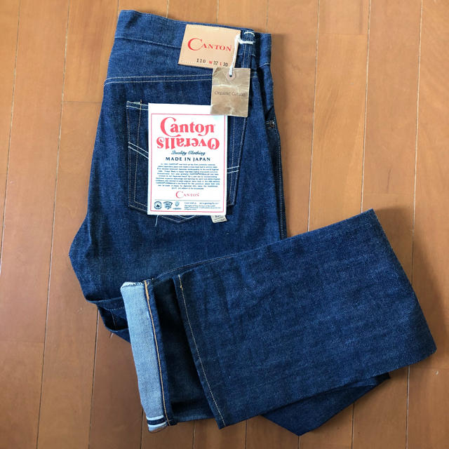 Canton(キャントン)のCANTON OVERALLS  LOT.110 W32 リジット 白耳 日本製 メンズのパンツ(デニム/ジーンズ)の商品写真