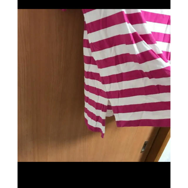 UNIQLO(ユニクロ)のmay様（╹◡╹）♡UNIQLO ピンクボーダー L 形キレイ レディースのトップス(Tシャツ(半袖/袖なし))の商品写真