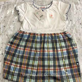 ミキハウス(mikihouse)のミキハウス☆うさこちゃんワンポイント半袖ワンピース 100新品(ワンピース)