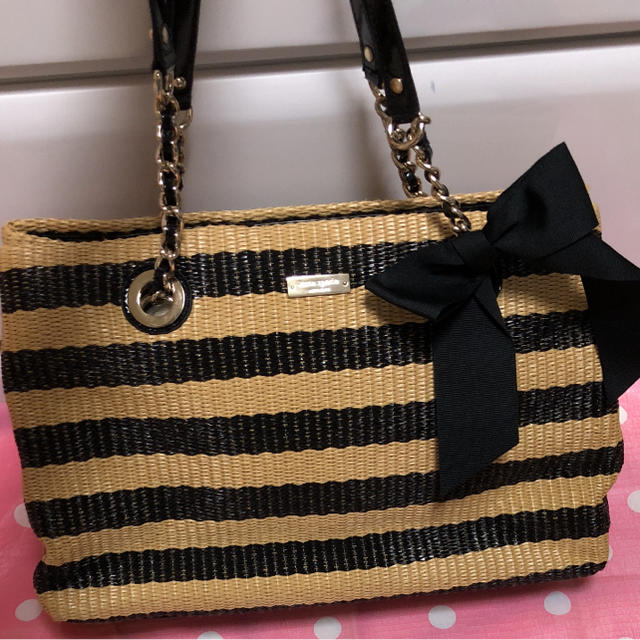 kate spade new york(ケイトスペードニューヨーク)のケイトスペード Kate spadeのボーダーかごバッグ♡ レディースのバッグ(かごバッグ/ストローバッグ)の商品写真