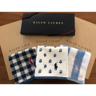 ラルフローレン(Ralph Lauren)の3枚セット ラルフローレン   新品 ミニタオル(ハンカチ/ポケットチーフ)