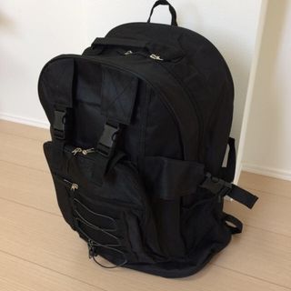 リュックサック 46L 子どもキャンプ、避難グッズ用に。ブラック(防災関連グッズ)