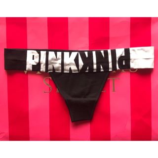 ヴィクトリアズシークレット(Victoria's Secret)の新品ヴィクトリアシークレットPINKTバック黒S(ショーツ)