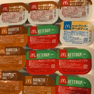 マクドナルド(マクドナルド)のソース4つセット ナゲットソース ケチャップ チリペッパー チーズ(調味料)