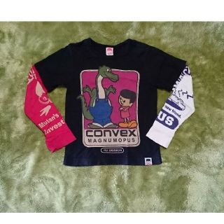 コンベックス(CONVEX)のCONVEX レイヤード風プリントロングTシャツ2点セット 各130cm(Tシャツ/カットソー)