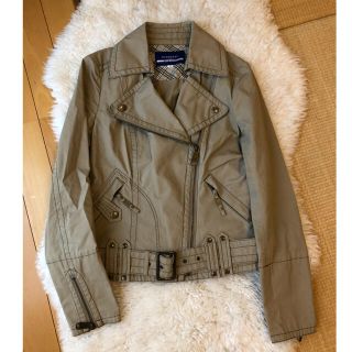 バーバリーブルーレーベル(BURBERRY BLUE LABEL)の超美品バーバリーブルーレーベル上質コットンライダーズジャケット♫レアもの(ライダースジャケット)