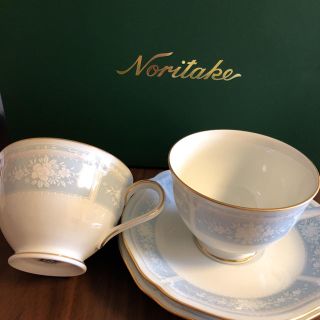 ノリタケ(Noritake)の☆Noritake レースウッド ゴールド 碗皿 ペア☆(食器)