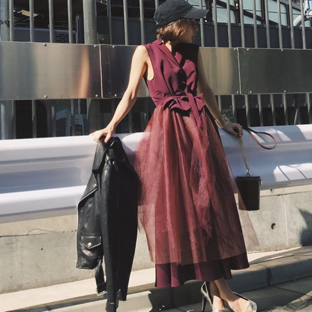 超美品 Amerivintage TULLE DOCKING DRESS asakusa.sub.jp