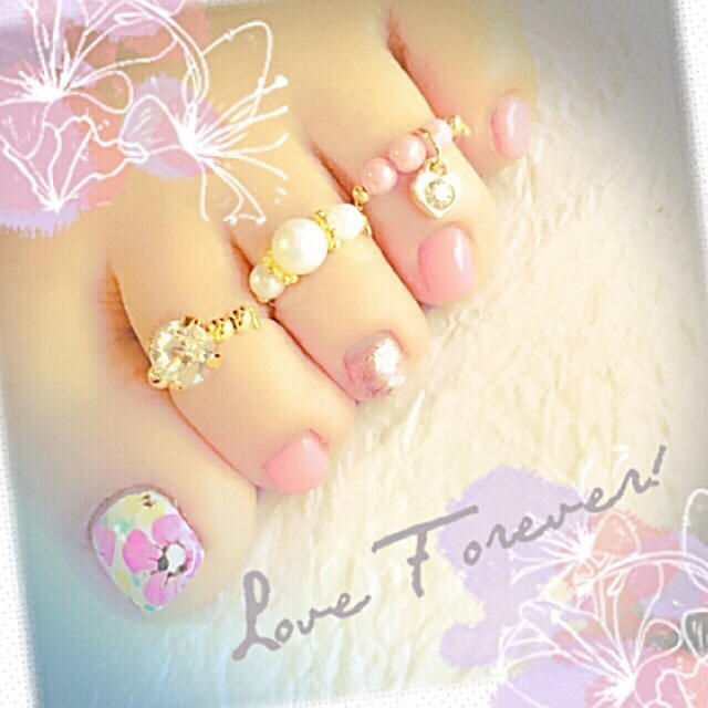 Sweet♡トゥリングset ハンドメイドのアクセサリー(リング)の商品写真