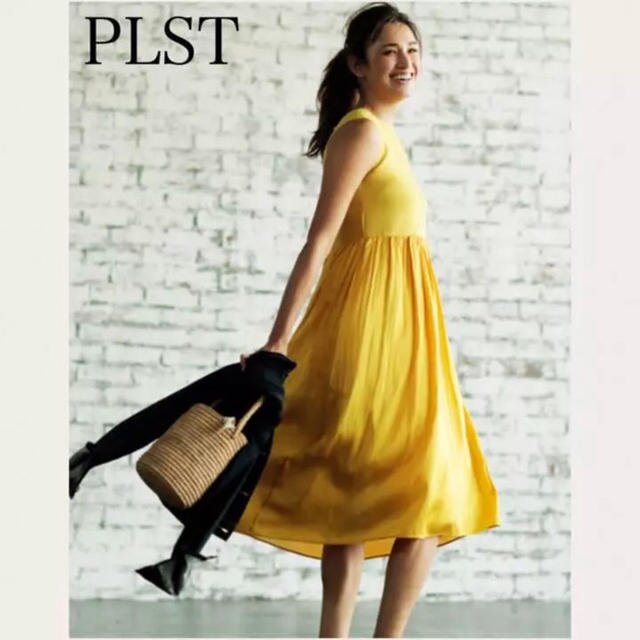 PLST(プラステ)の売約済み  plst ワンピース イエロー 新品タグ付き M 雑誌掲載品 レディースのワンピース(ロングワンピース/マキシワンピース)の商品写真