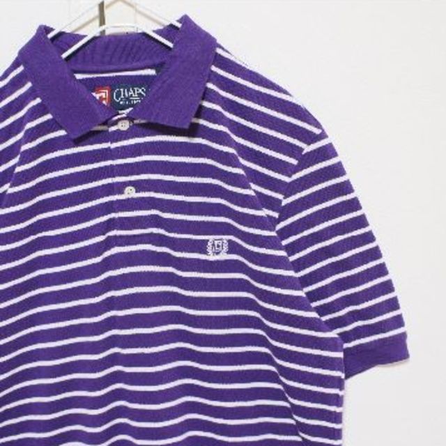 CHAPS(チャップス)のUS チャプス ラルフローレン purple 半袖 ボーダー ポロシャツ S メンズのトップス(ポロシャツ)の商品写真