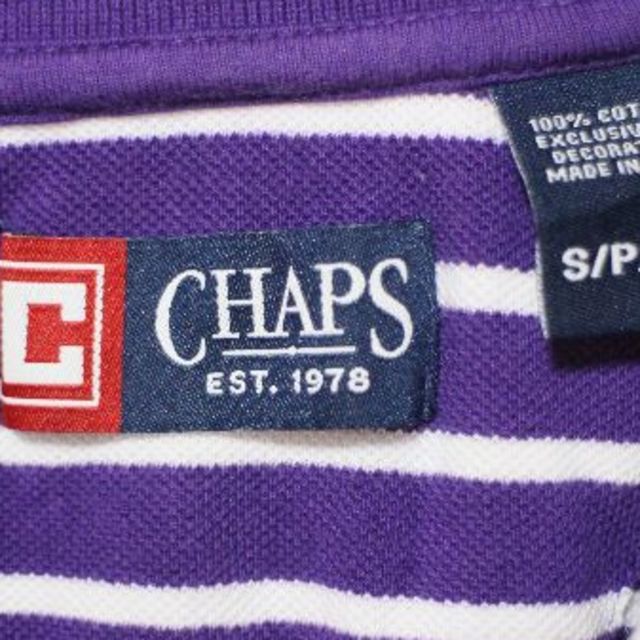 CHAPS(チャップス)のUS チャプス ラルフローレン purple 半袖 ボーダー ポロシャツ S メンズのトップス(ポロシャツ)の商品写真