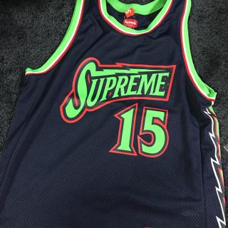 シュプリーム(Supreme)のSupreme Bolt Basketball Jersey ネイビー L(タンクトップ)