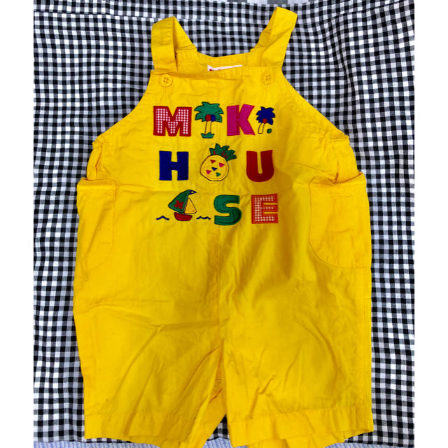 mikihouse(ミキハウス)のミキハウス サロペット ベビー 80サイズ イエロー キッズ/ベビー/マタニティのベビー服(~85cm)(ロンパース)の商品写真