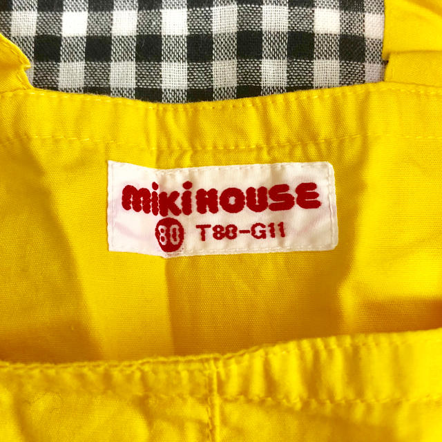 mikihouse(ミキハウス)のミキハウス サロペット ベビー 80サイズ イエロー キッズ/ベビー/マタニティのベビー服(~85cm)(ロンパース)の商品写真