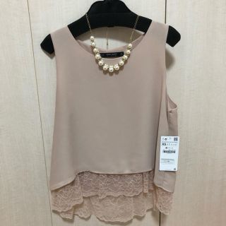 ザラ(ZARA)の新品ZARAレーストップス(カットソー(半袖/袖なし))