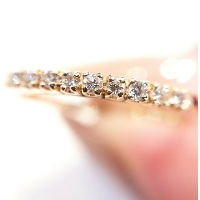 少し豊富な贈り物 ボンボンショコラ様K18ダイヤモンドハーフエタニティ&プラチナダイヤモンドリング リング(指輪)