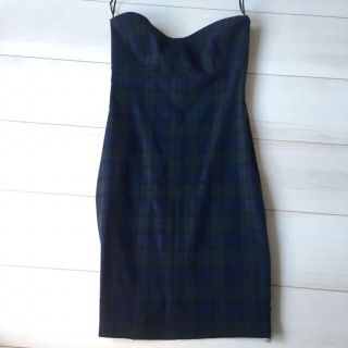 ザラ(ZARA)のZARA チェック柄タイトベアワンピ(ミニワンピース)