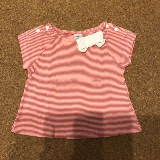 プチバトー(PETIT BATEAU)のプチバトー リボン トップス マリニエール 半袖 ファミリア  12m(Ｔシャツ)