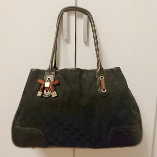 グッチ(Gucci)のGUCCI◆リボン付きGG柄キャンバストートバッグ(トートバッグ)