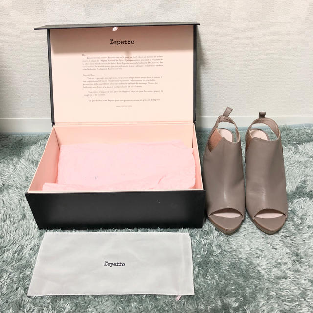 レディースrepetto サンダル レザー ピンク ベージュ