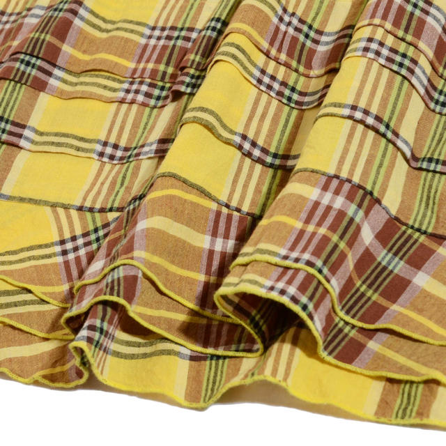 Dahlia(ダリア)のダリア マドラスチェック 黄色 コットン ノースリーブプルオーバー レディースのトップス(シャツ/ブラウス(半袖/袖なし))の商品写真