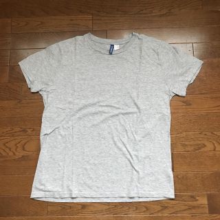 エイチアンドエム(H&M)のH&M  グレー  Tシャツ  Ｌ(Tシャツ/カットソー(半袖/袖なし))