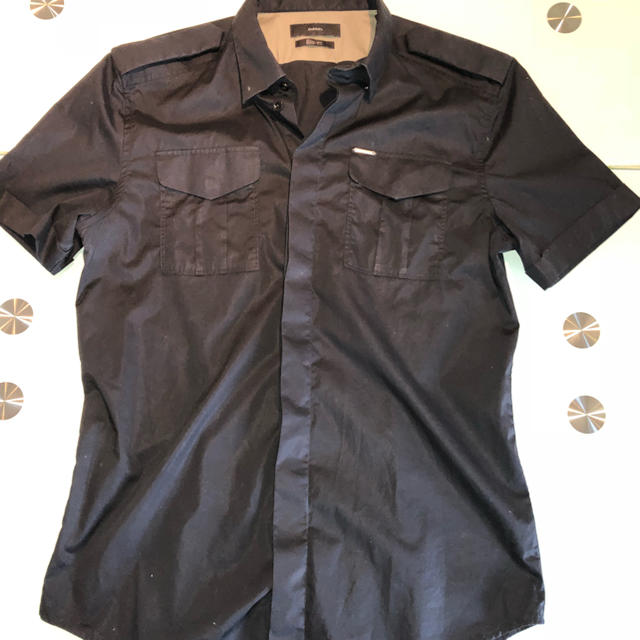 DIESEL(ディーゼル)のDIESEL ブラック ストレッチ タイトシャツ メンズのトップス(シャツ)の商品写真