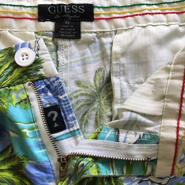 GUESS - GUESS ゲス ハーフパンツ ハーパン リゾート柄 青 緑 美品