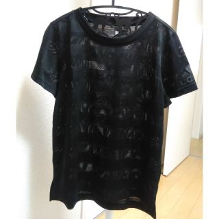 アディダス(adidas)の《ちぇこ☆プロフ確認☆様専用》アディダス　メッシュ系黒ボーダーTシャツ(Tシャツ(半袖/袖なし))