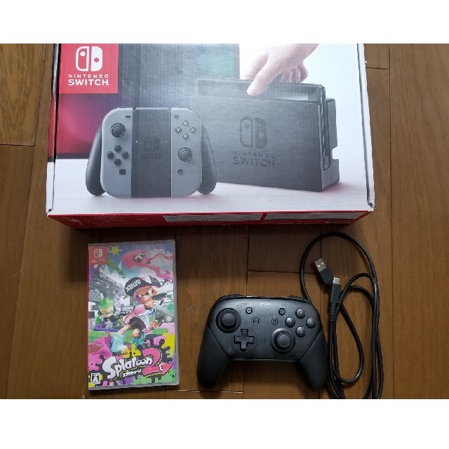 【動作品】Switch本体+新品未開封スプラトゥ―ン２+プロコントローラー