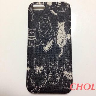 iPhoneケース ねこ 黒(モバイルケース/カバー)