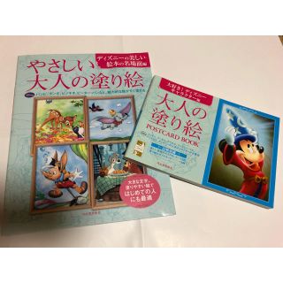 ディズニー(Disney)のディズニーの大人の塗り絵   やさしい大人の塗り絵  2冊(アート/エンタメ)