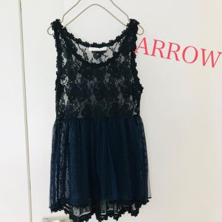 アロー(ARROW)のarrow 総レース ノースリーブ  トップス(カットソー(半袖/袖なし))