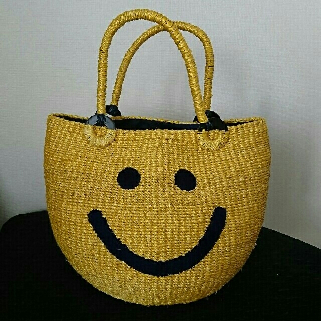アジョリー スマイル かごバッグ イエロー★正規品