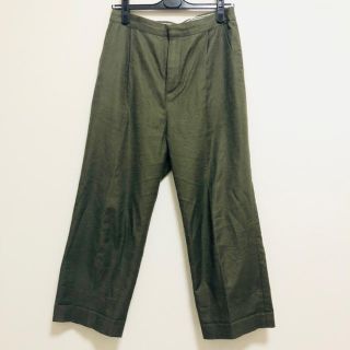 ユナイテッドアローズグリーンレーベルリラクシング(UNITED ARROWS green label relaxing)のワイドパンツ カーキ ♡ 麻混 夏 クロップド ユナイテッドアローズ(クロップドパンツ)