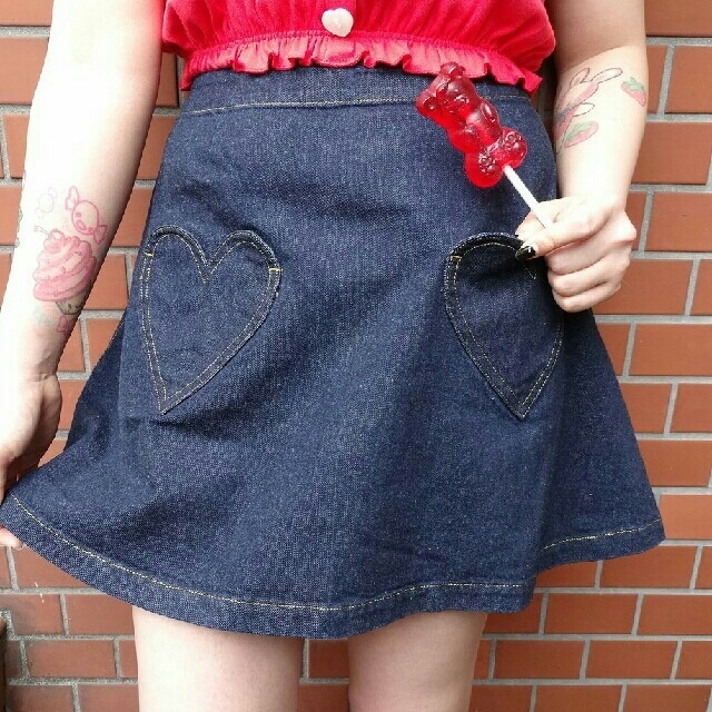 スカートKATIE JEANS ハートポケットミニスカート