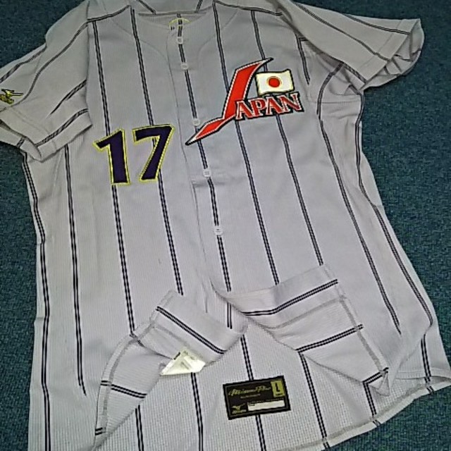 MIZUNO(ミズノ)のＬサイズ ジャパン 背番号１７ ミズノプロ 日本代表 JAPAN プロコレ スポーツ/アウトドアの野球(ウェア)の商品写真