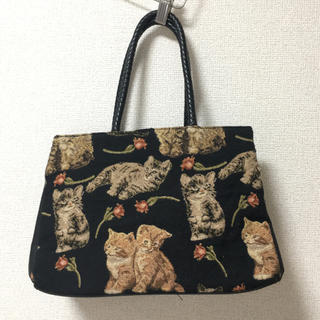 グリモワール(Grimoire)の猫のゴブラン織りハンドバッグ(ハンドバッグ)