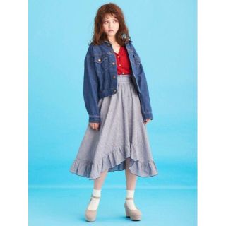 マジェスティックレゴン(MAJESTIC LEGON)のMAJESTIC LEGON☆新品♪フリルヘムライン＊チェック柄フレアスカート(ひざ丈スカート)