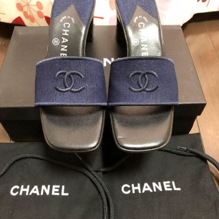 正規品 超美品 シャネル CHANEL 人気 ココマーク デニム ミュール