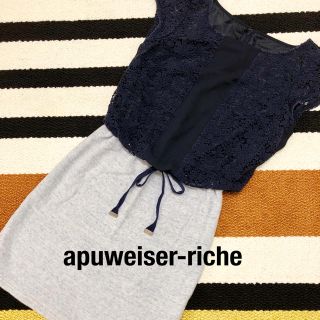 アプワイザーリッシェ(Apuweiser-riche)のアプワイザーリッシェ レース 花柄 切り替えワンピース 1 ジャスグリッティー(ひざ丈ワンピース)