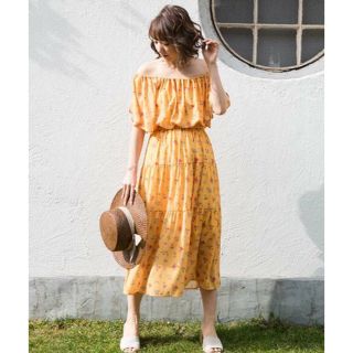 マーキュリーデュオ(MERCURYDUO)のflower dress様専用 オフショルワンピース(ロングワンピース/マキシワンピース)