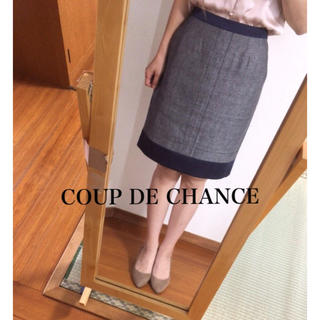 クードシャンス(COUP DE CHANCE)のCOUP DE CHANCE✨リネン入りスカート(ひざ丈スカート)