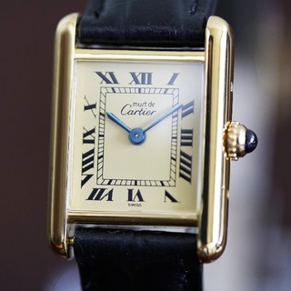 カルティエ(Cartier)の美品 カルティエ マスト タンク アイボリー SM Cartier(腕時計)
